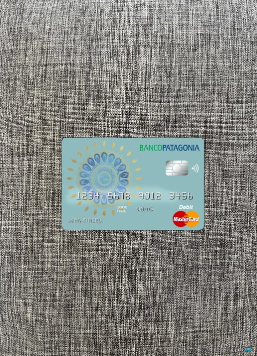 Download Argentina Banco Patagonia master card photolook front Photoshop template